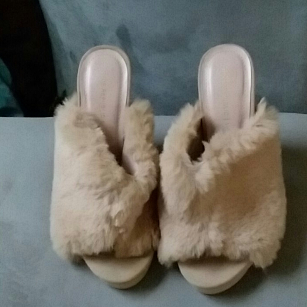 Shoe Republic LA  soft furry chunky high heel